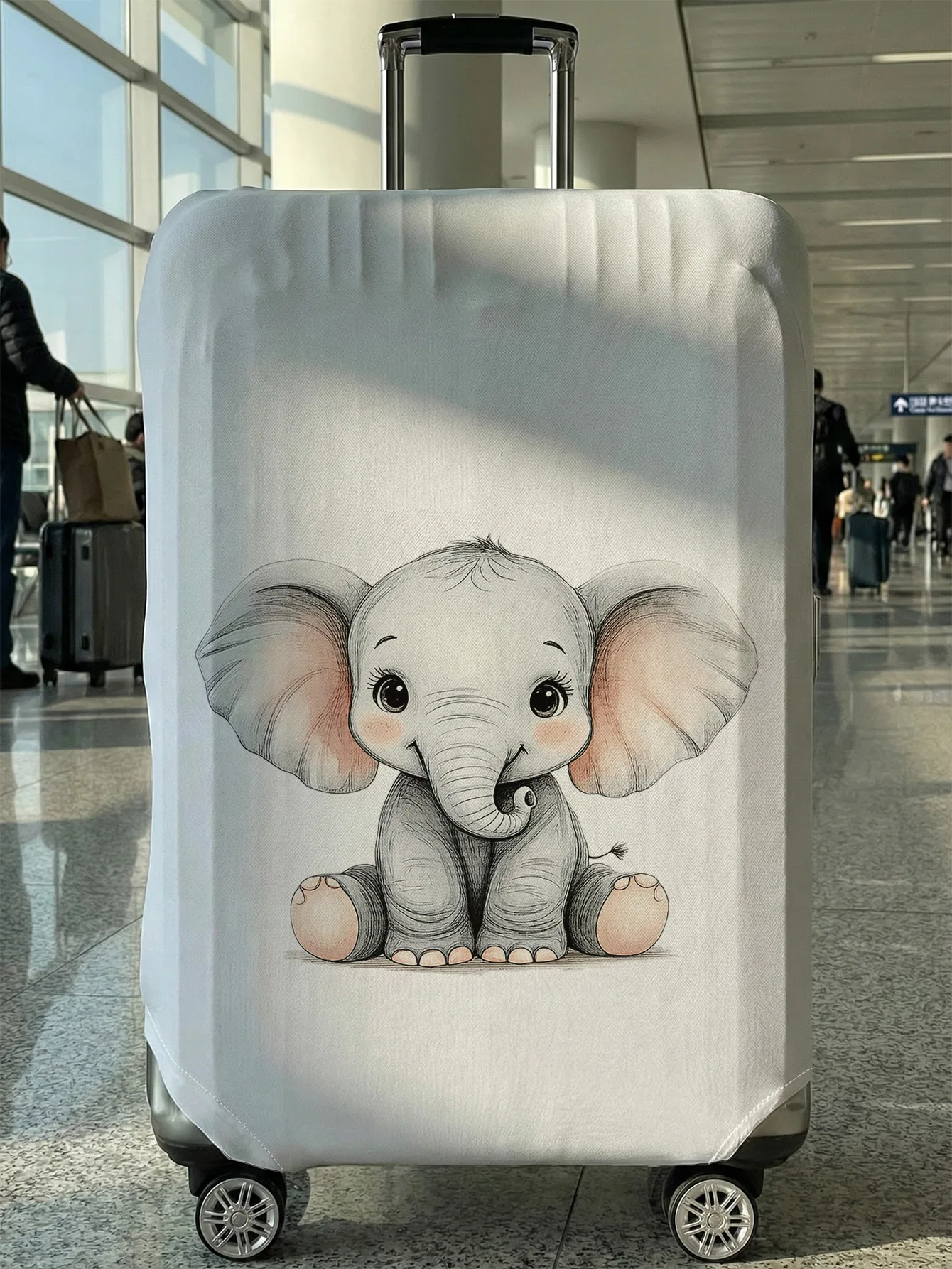 

Чехол для багажа с мультяшным принтом слона, подходит для чемоданов 18-32 дюймов, чехол на ручку чемодана, дорожные аксессуары
