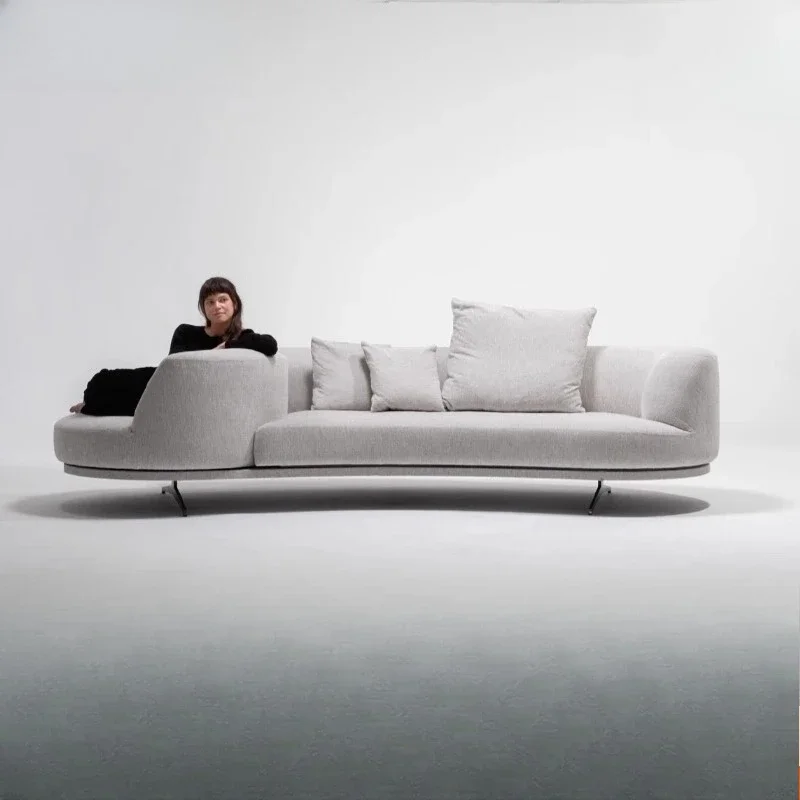 Fabric sofa living room new small apartment Italian light luxury arc