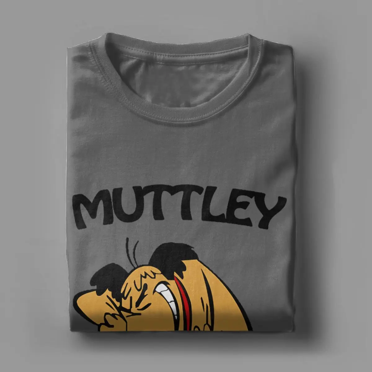 Camisetas de dibujos animados de cracky Races Muttley para hombre, Camiseta de algodón Vintage, camiseta de manga corta con cuello redondo, ropa de talla grande