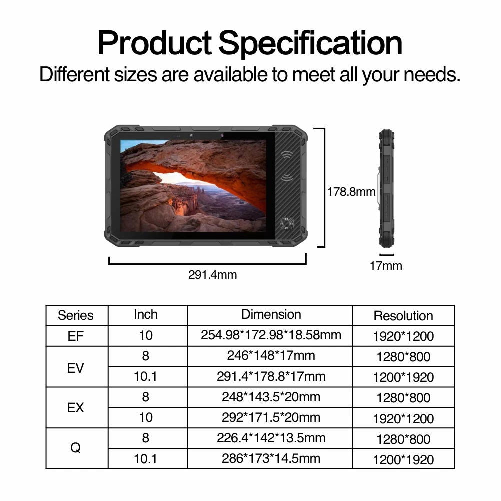 Computer robusto per tablet con dispositivo portatile biometrico Android 11 NFC industriale impermeabile IP68 da 10,1 pollici