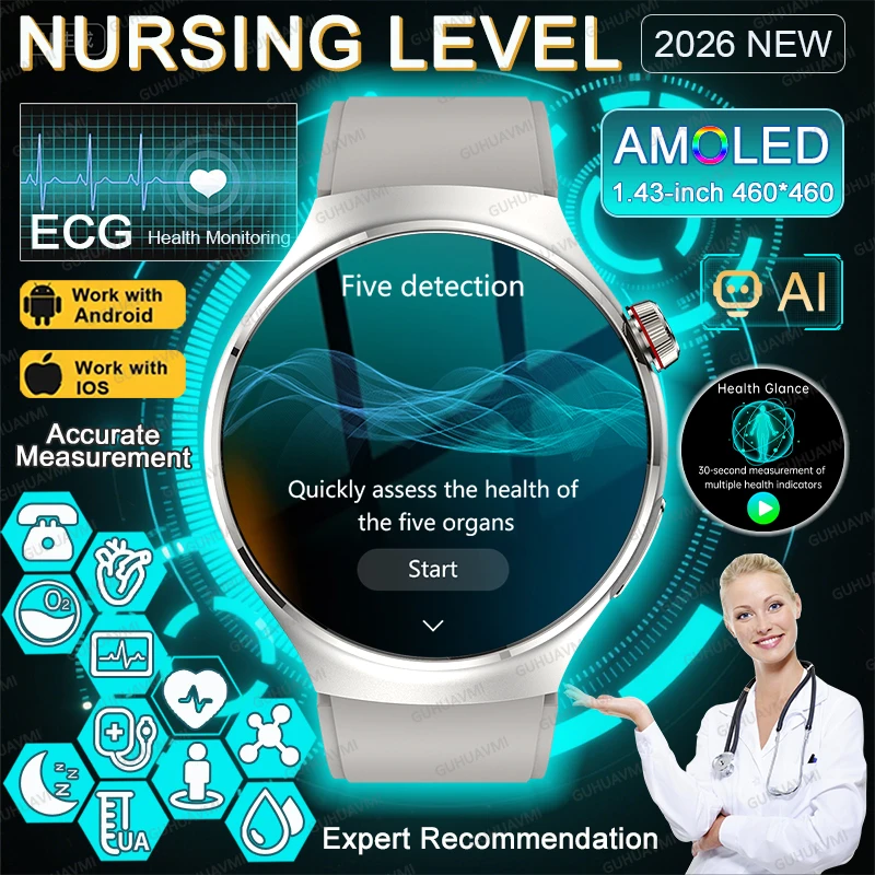 

NEW High-Precision Nursing Grade ECG Blood Lipids Uric Acid Risk Assessment Smart Watch Pulse Body Fat Health Monitor Call Watch