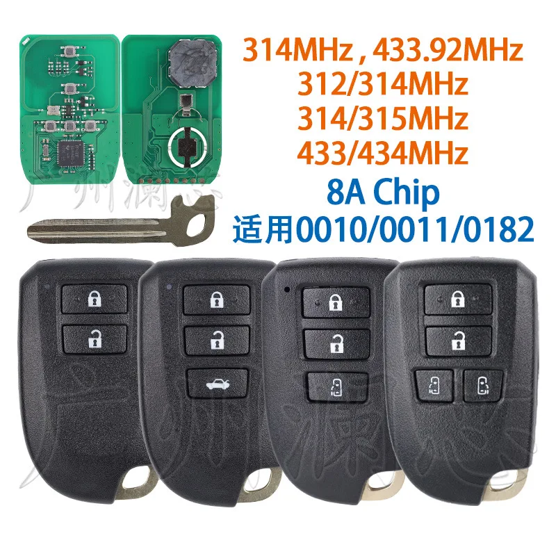 

Подходит для Toyota Yaris Sea Lion Vios, автомобильный ключ дистанционного управления, смарт-карта 0010/0011/0182 312/314/433/434