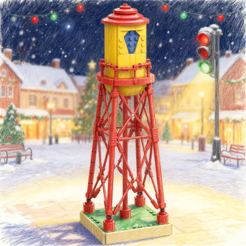 

536 деталей MOC WB Animaniacs Water Tower: Модель-конструктор Creator Expert, креативный подарок, коллекционный декор, премиум-класс для детей