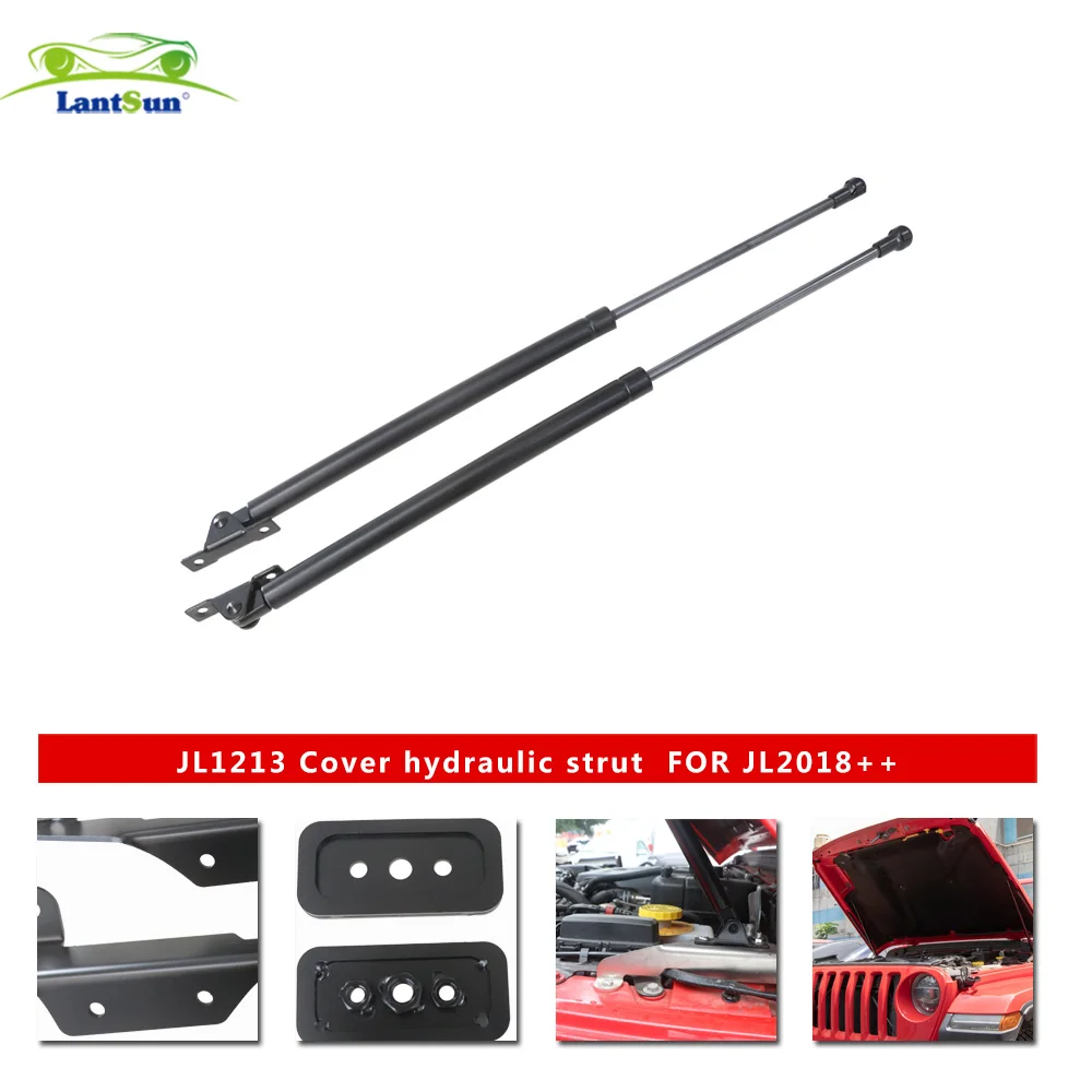 Engine Hood Hydraulic Struts Car Hood Holder Kit for Jeep Wrangler JL 2018-2022 LANTSUN JL1213