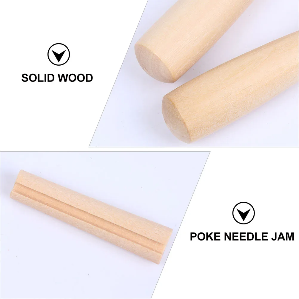 

10pcs Punch Needle Handles Replacement Wooden Felting Supplies Coasters Smooth Surface Easy Install Remove Sewing Tools