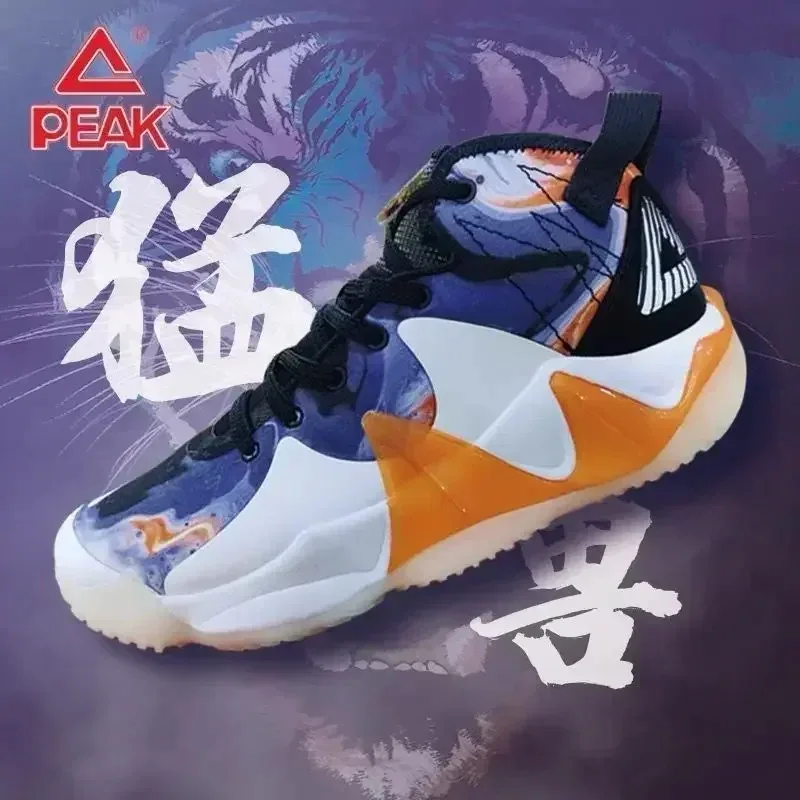 PEAK Basketball Shoes for Men 2024 Autumn Men Sneakers High-top Shock-absorbing Wear-resistant Non-slip Sports Shoes for Men