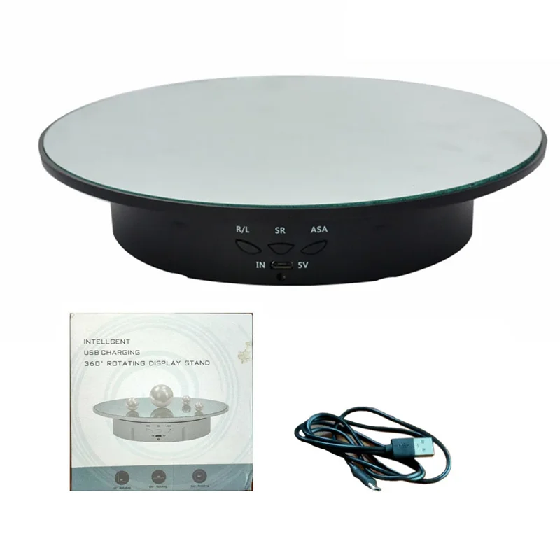 A13E-Rechargeable Automatic Revolve Live Jewelry Artifacts Video Electric Rotational Table Panoramic Display Table
