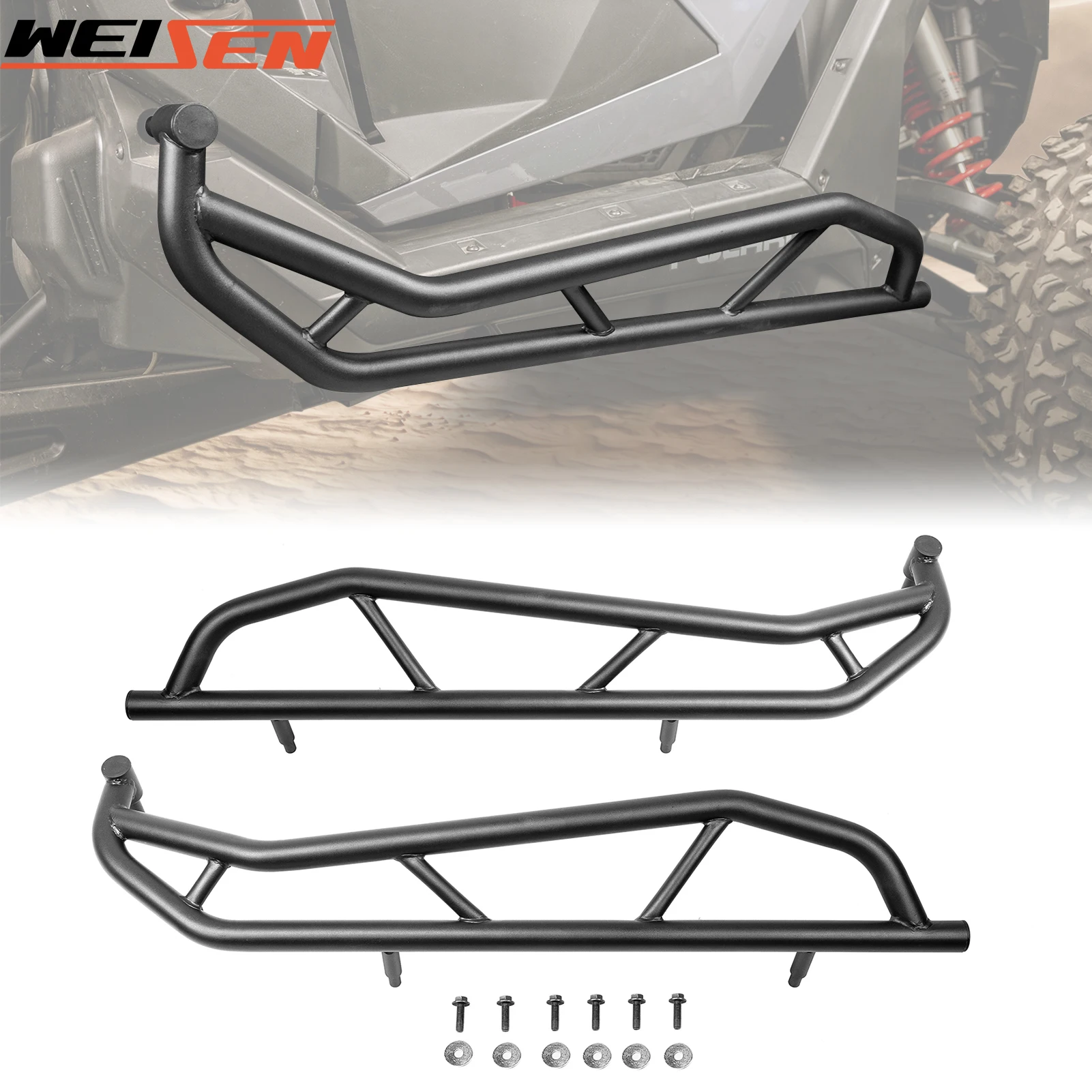 UTV Nerf Bars / Tree Kickers / Rock Sliders,Side Steps Bumper Protector Guard  for 2020+ Polaris Pro XP Turbo Pro R 2Door