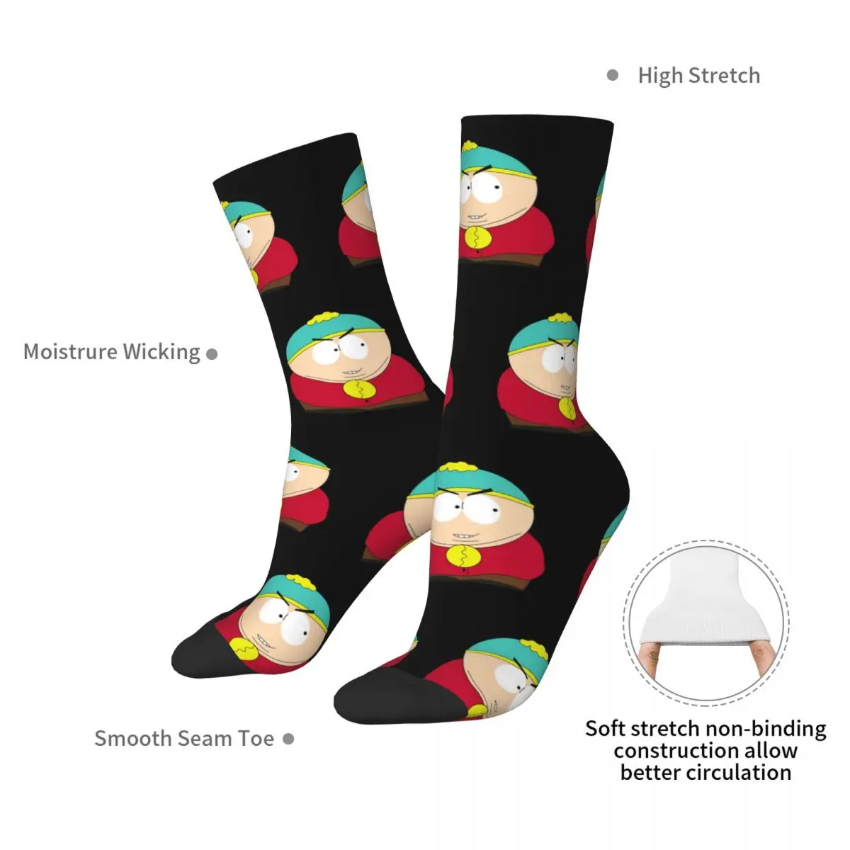 South Park Socks Harajuku High Quality Stockings All Season Long Socks Accessories for Unisex Christmas Gifts