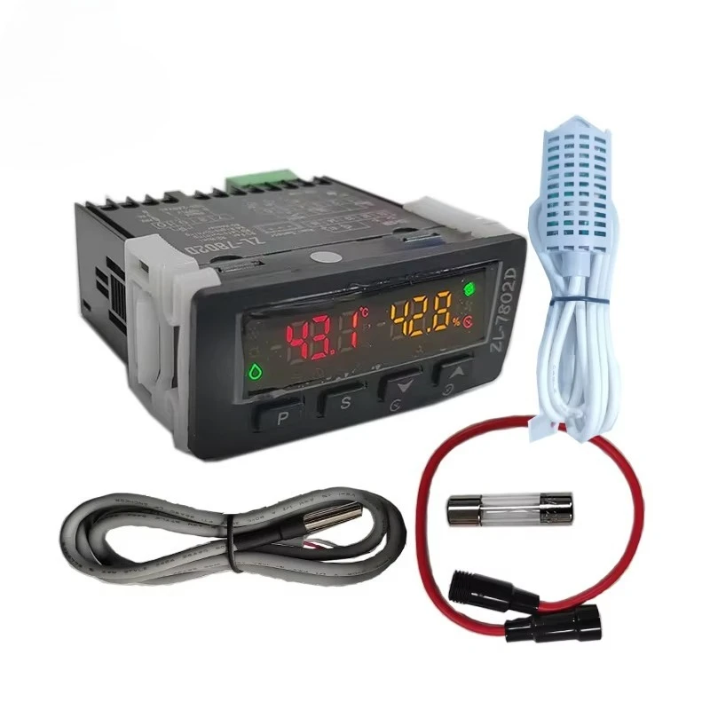 ZL-7802D, Temperature Humidity Controller, Thermostat Hygrostat, Incubator Controller, 5A Rated Current Output for Heater