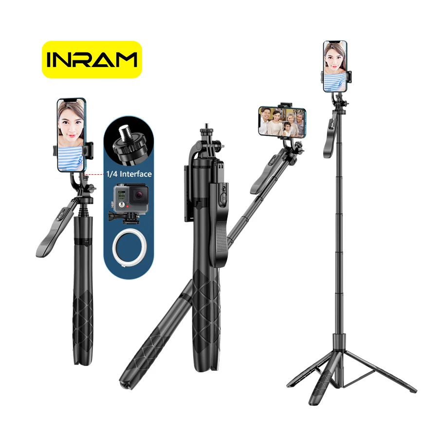 L16 1530mm Wireless Selfie Stick Tripod Stand Foldable Monopod for Gopro Action Cameras Smartphones Balance Steady Shooting Live