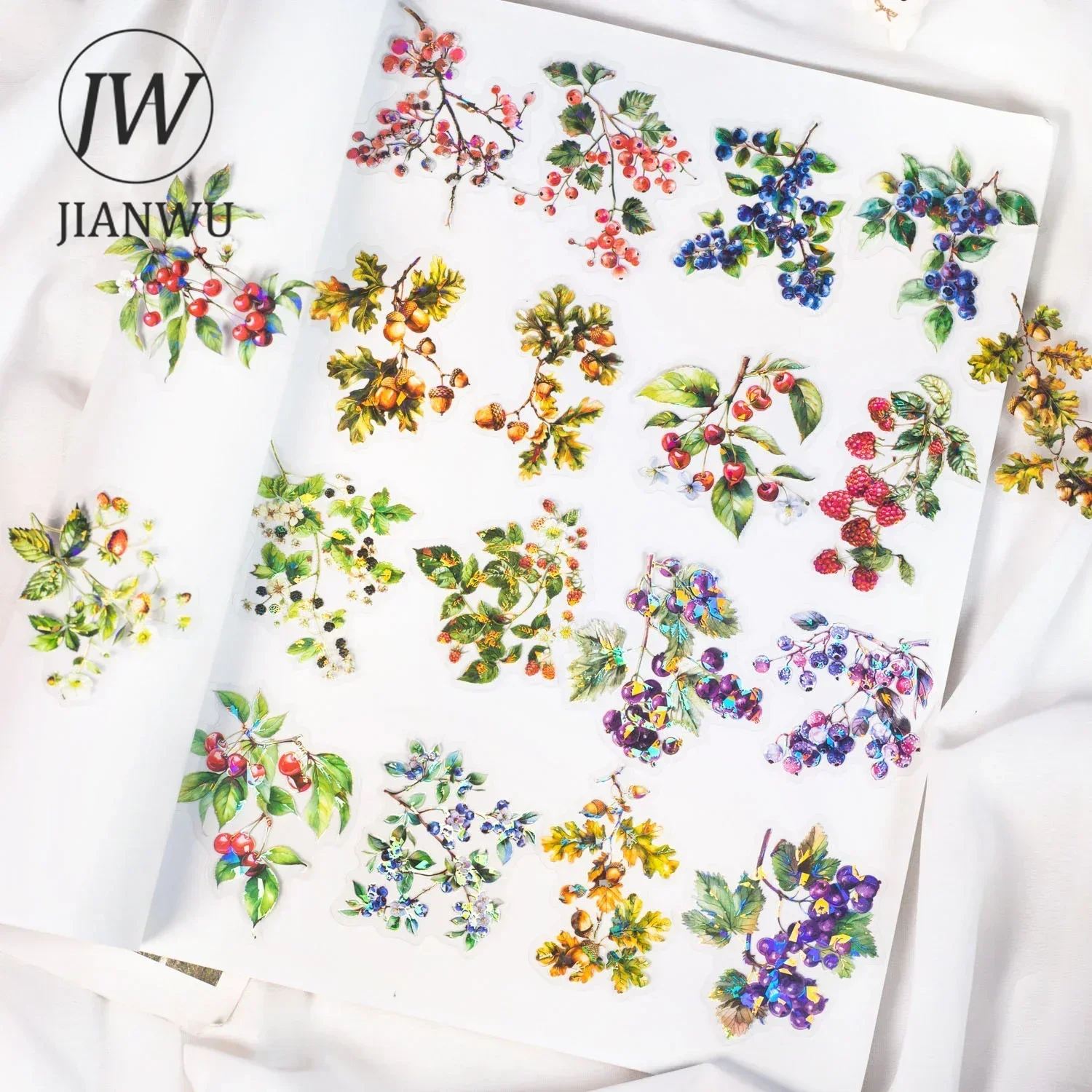 JIANWU Fruit Full Branch Head Series Vintage Plant Material Collage Landscaping PET Sticker Creative DIY Journal Stationery