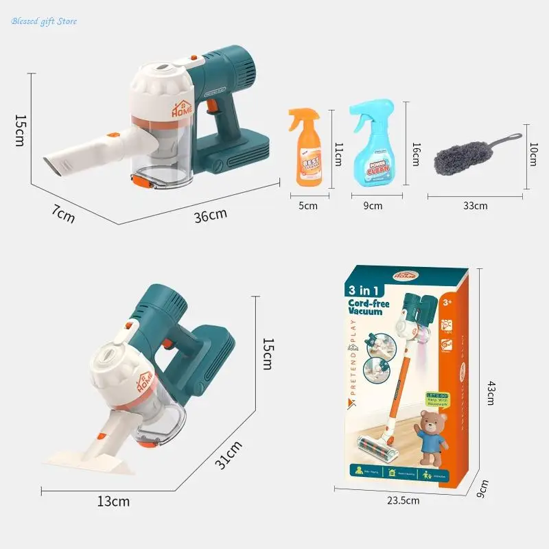 Realistic Vacuum Cleaner Cleaning Tool Set Housekeeping Toy Girls Boys Favor Set