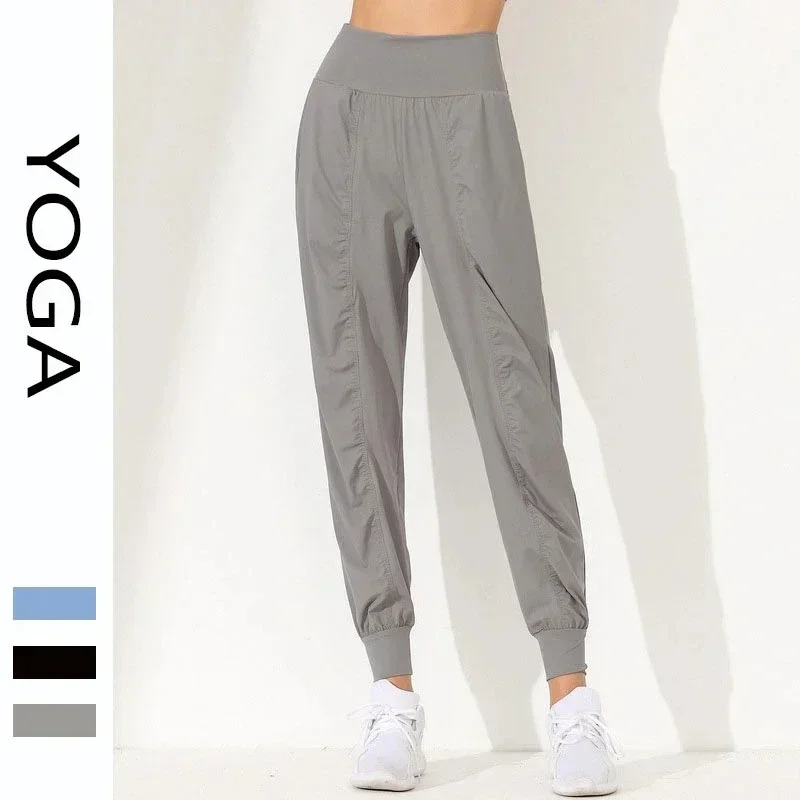 Nuovi pantaloni da yoga Casual Slim Fit ad asciugatura rapida pieghettati da corsa Fitness Capris