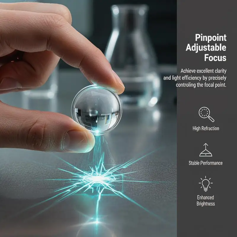 8-44 MM Round Transparent Acrylic Plano-convex Lens Flashlight LED Lens Focusing Torch Accessories Magnifying Glass Convex Lens