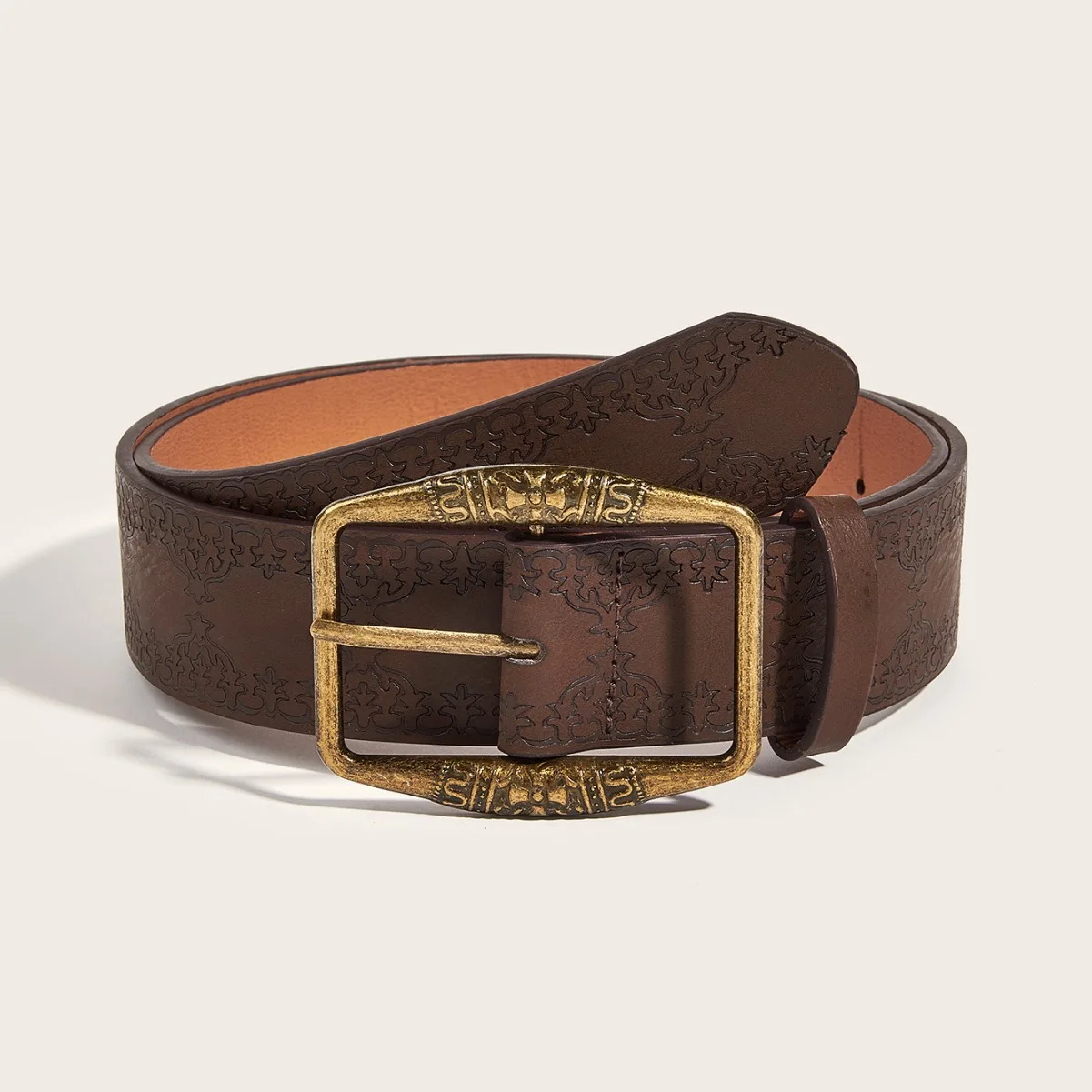 American retro y2k belt for women 2024 new ethnic style belt, paired with jeans, with a luxurious brown feel