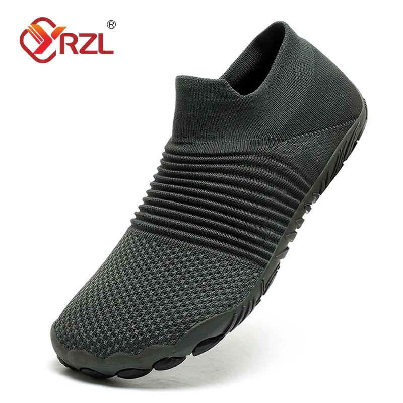 YRZL Wide-Toe-Box Barefoot Shoes for Men Outdoor Women Minimalist Breathable Comfortable Unisex Trail Walking Shoes