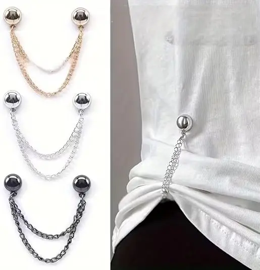 Magnetic Clothing Clips ，Magnet Pins With Chain Multi Function Hijab Buttons Shirt Clips for Women