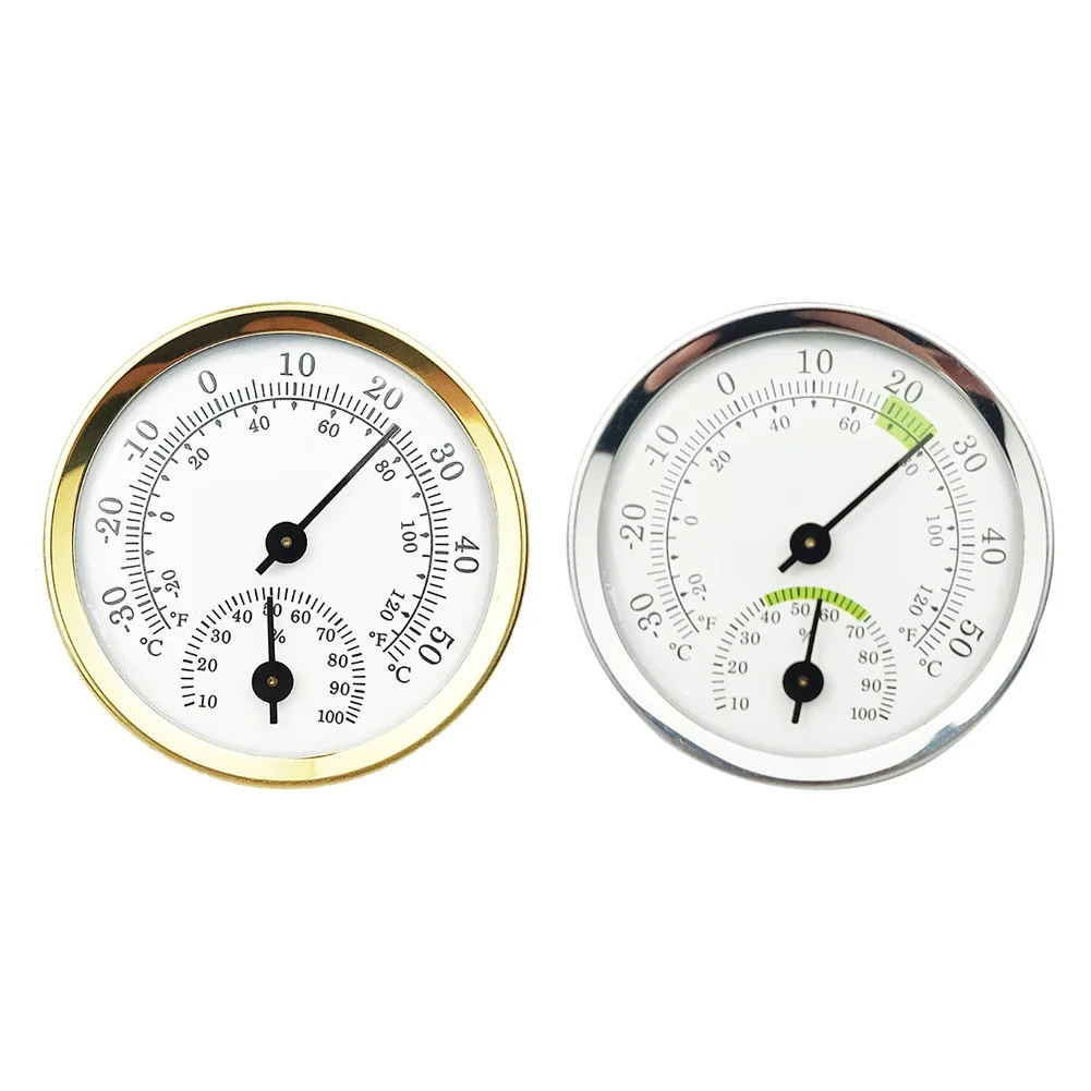 Sauna Thermometer Hygrometer Metal Steam Sauna Room Temperature and Humidity Meter Indoor Outdoor Thermograph Sauna Hygrometer