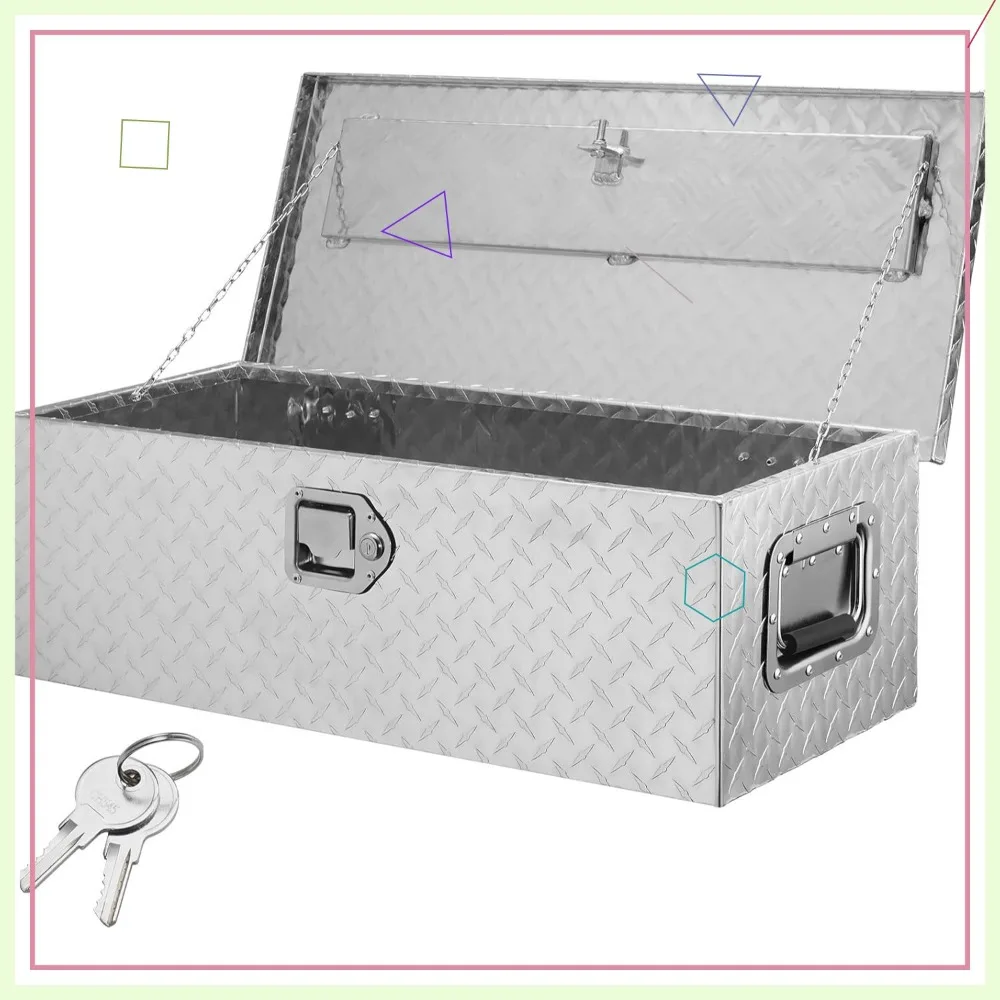 

Усиленный алюминиевый ящик для инструментов с замком, с рифленой поверхностью, для пикапов, автодомов, прицепов - 30x13x9.6 дюймов, серебристый