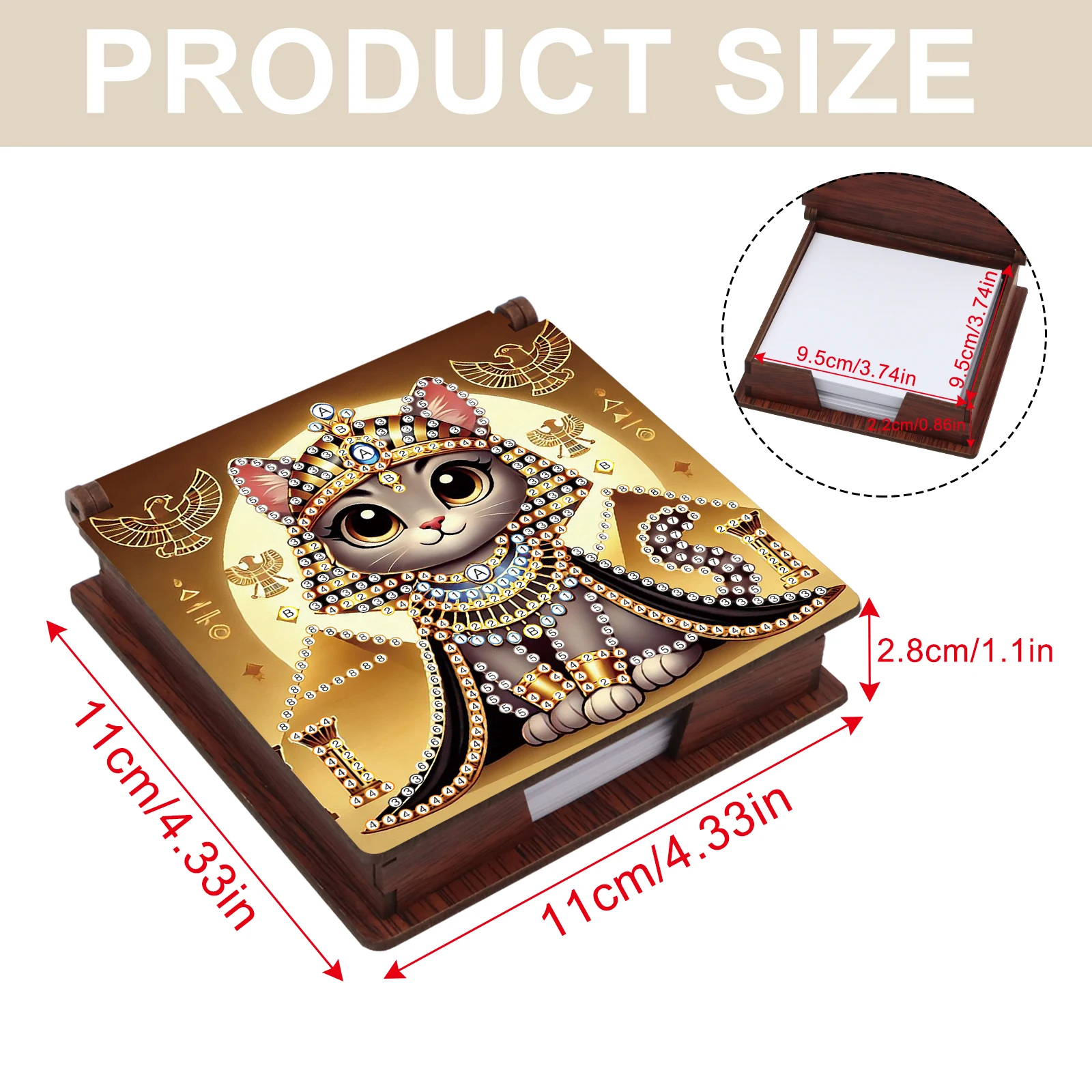 Special shaped Diamond Art Painting Sticky Note Box kits,Cute animals partial Diamond Art note box for Home Office decorate Gift view 4