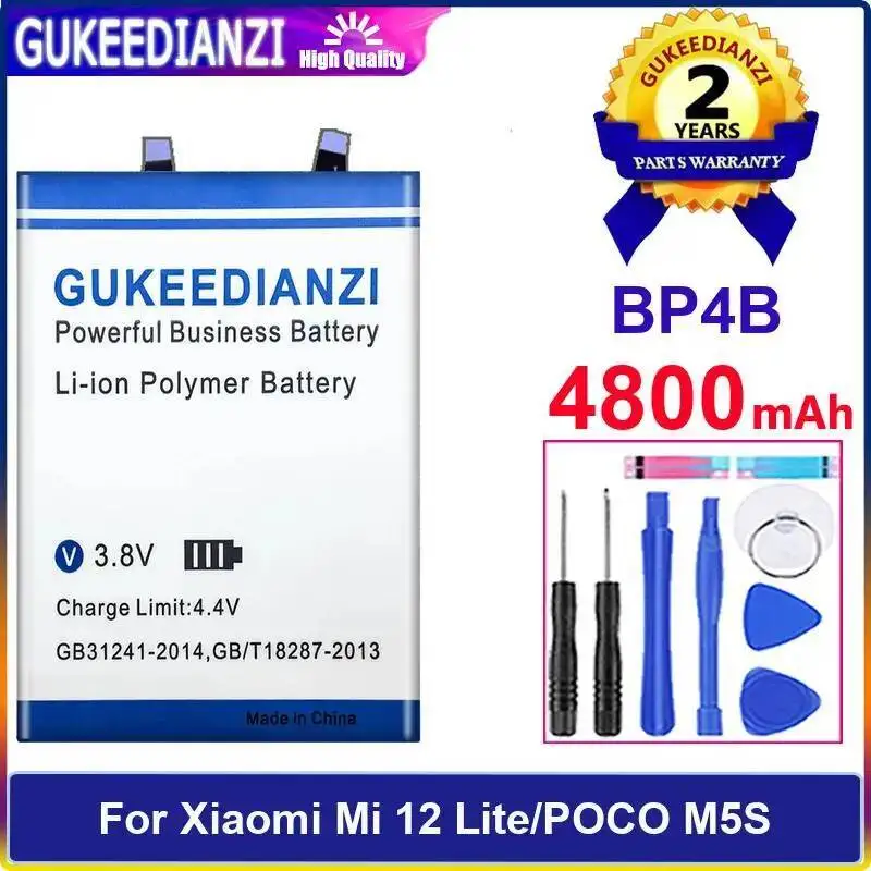 

Mobile Phone Battery For Xiaomi MI 12 Lite Poco M5S BP4B Good Low-Temperature Performance 4800Mah