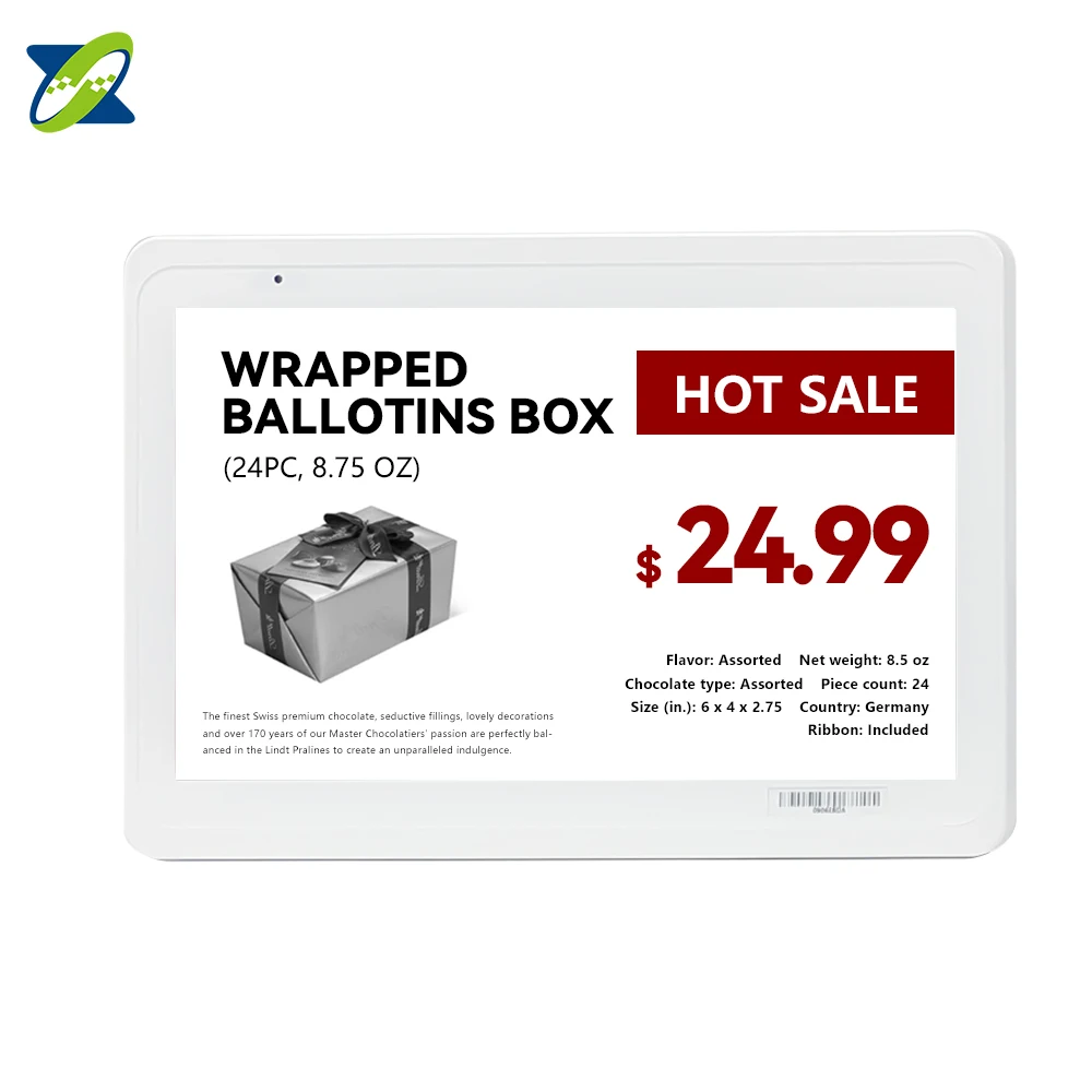 Sistem ESL Solusi Nirkabel ESL 7,5 Inci Epaper Label Harga Tampilan E-tinta Label Rak Elektronik