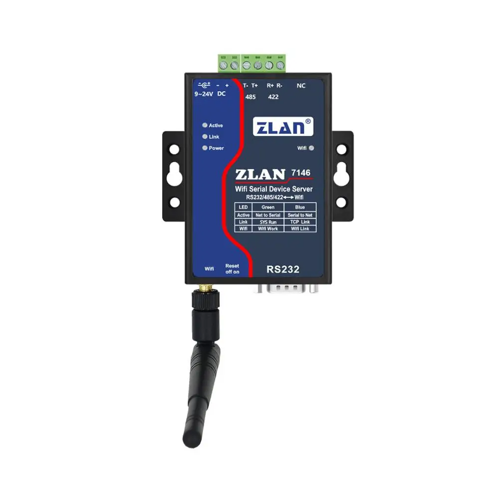 Последовательный модуль RS232 RS485 RS422 беспроводной конвертер ZLAN7146 Modbus RTU TCP JSON MQTT шлюз