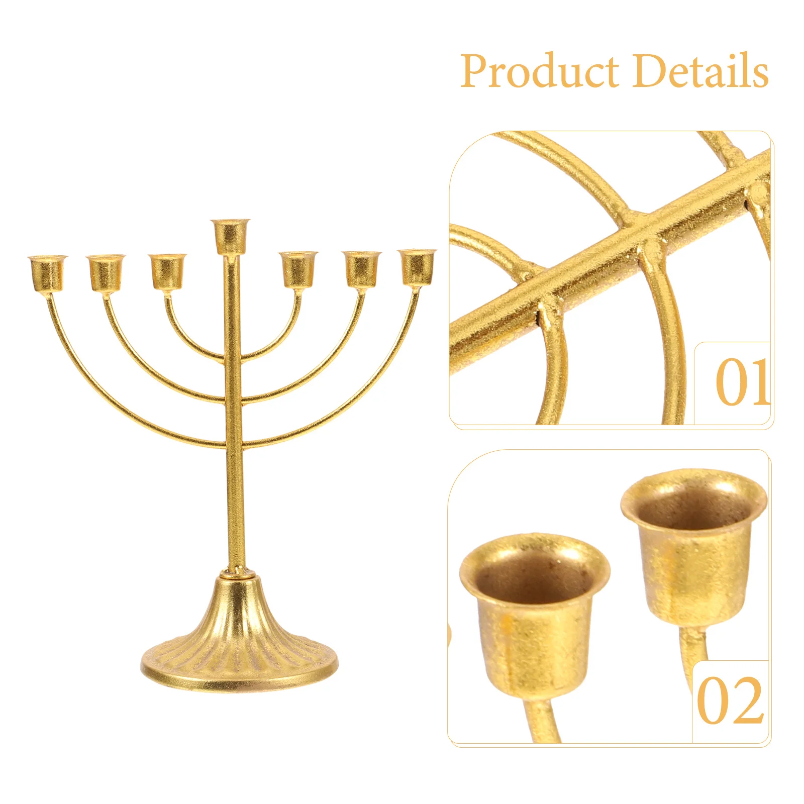 

Multi-Head Cup Vintage Metal Candlestick For Hanukkah Festival Home Decoration Desktop Ornament Jewish