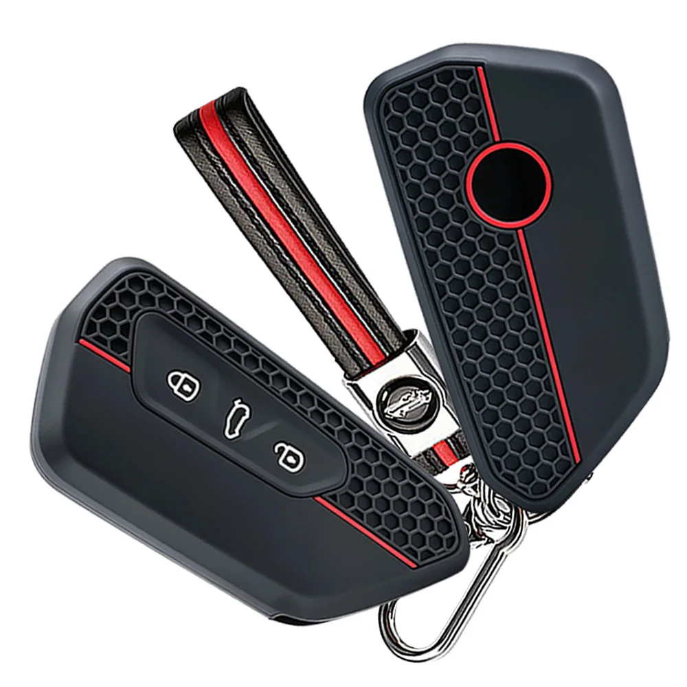 Protective Key Cover With Chain For VW Golf 8 MK8 ID3 ID4 ID5 Tiguan MK3 Passat B9 For Skoda Octavia A8 Enyaq iV Non Slip