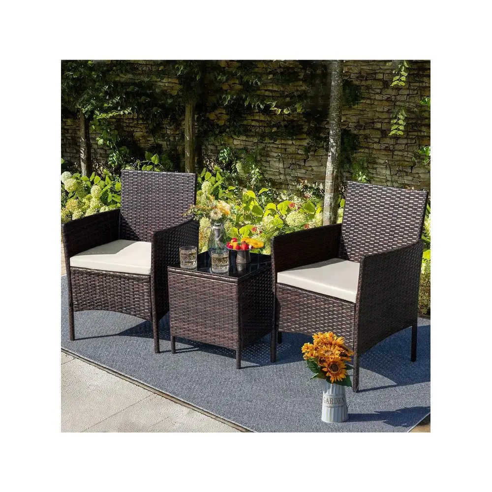 

Плетеная мебель из полиэтилена (PE) для двоих с подушками