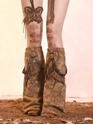 Original Design Punk Girl Japanese Wasteland Leg Cover Subculture Y2k Leg Warmer Leg Sleeve Gothic Women Clothing