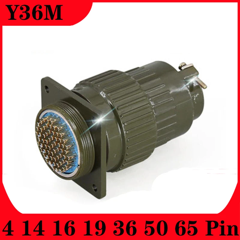 

Y36M Series Fast Buckle Aviation Cable Industry Connector Plug Socket Male Female 4 14 16 19 36 50 65Pin Army Green