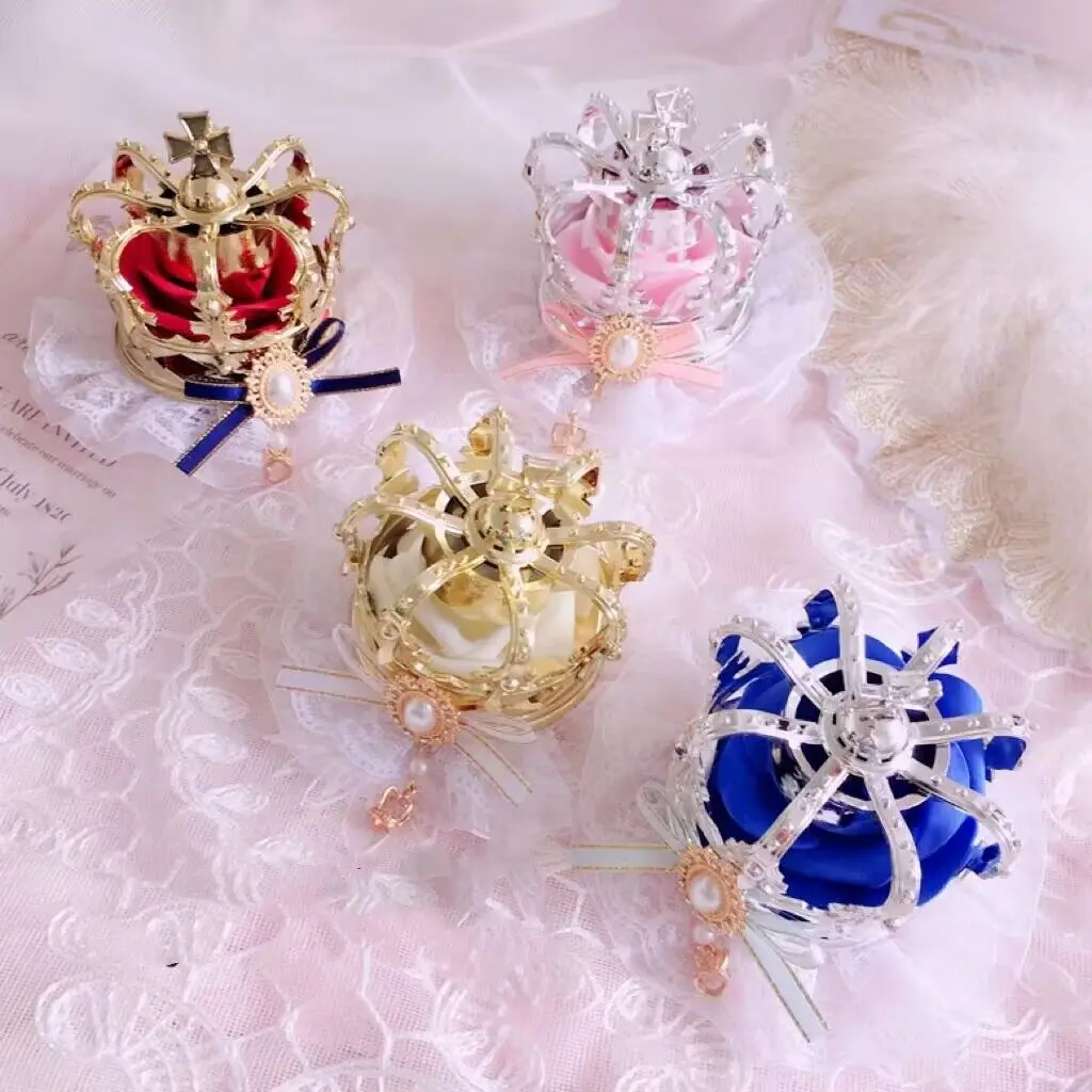 Lolita Girl\'s Cross Rose Flower Crown With Bow Lace  Party Tiara 14color Choose