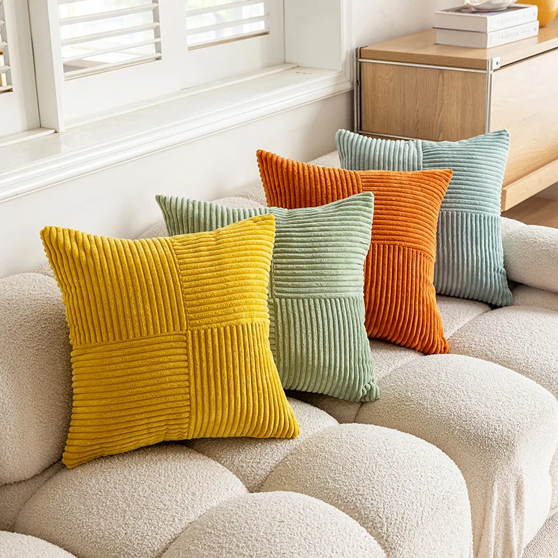 Solid Color Cross Splicing Pillow Cover Living Room Sofa Pillow Pregnancy Pillow Cute Pillow Satin Pillowcase Wedge Pillow