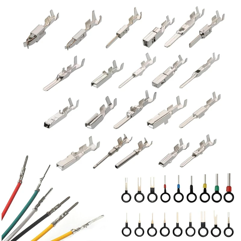 

340Pcs 1/1.5/1.8/2.2/2.8/3.5Mm Terminal Pins Wire Harness Pin Male Female Automotive Electrical Connector Kit Car Wire