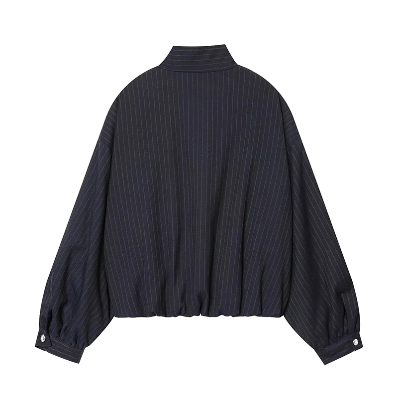 Giubbotti da donna Primavera 2026 New Fashion Retro Stripes Allentato Caldo Elegante Cappotti da donna Chic Street Youth Travel Joker Giubbotti