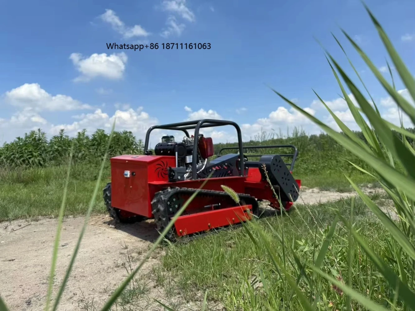 New Arrival Mini Farm Flail Lawn Mower 800mm 1000mm 1200mm RC Home Robotic Crawler Lawn Mower Grass Cutting Electric