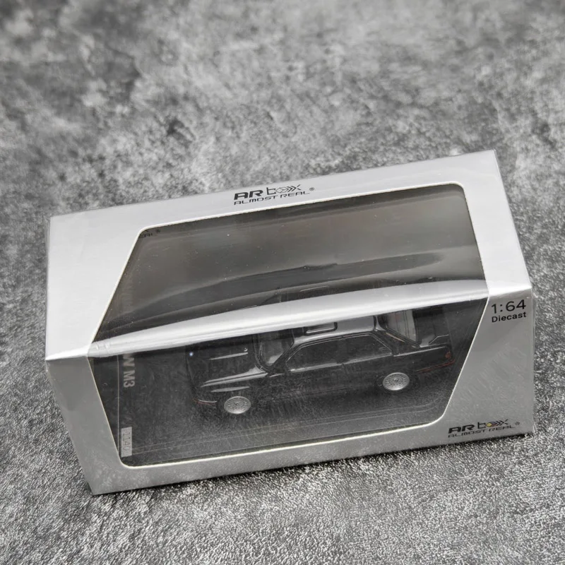 AR BOX 1/64 BMW M3 E30 die-cast alloy simulation car model, gift toy for friends, adult collectible display item.