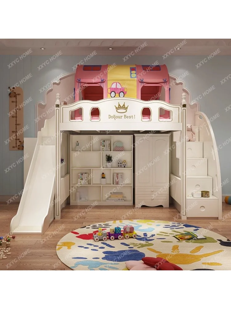 

Children's Bed Desk Wardrobe Integrated Upper and Lower Width Bed and Lower Table Combination Ladder Bed Literas Infantil