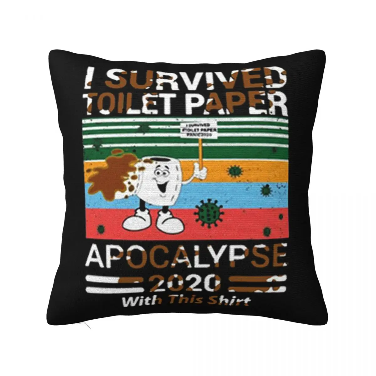 Vintage I Survived Toilet Paper Panic 2020 Apocalypse 2020 With This Logo Boy Pillow Case