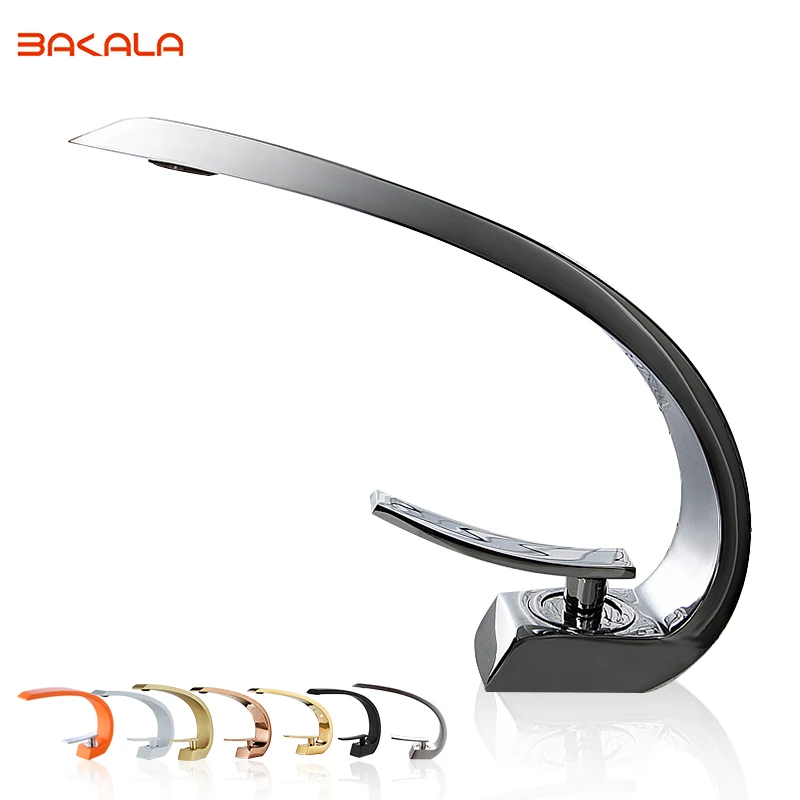 BAKALA  Washbasin Design Bathroom Faucet Mixer Waterfall  Hot and Cold Water Taps For Basin Of Bathroom F6101-1