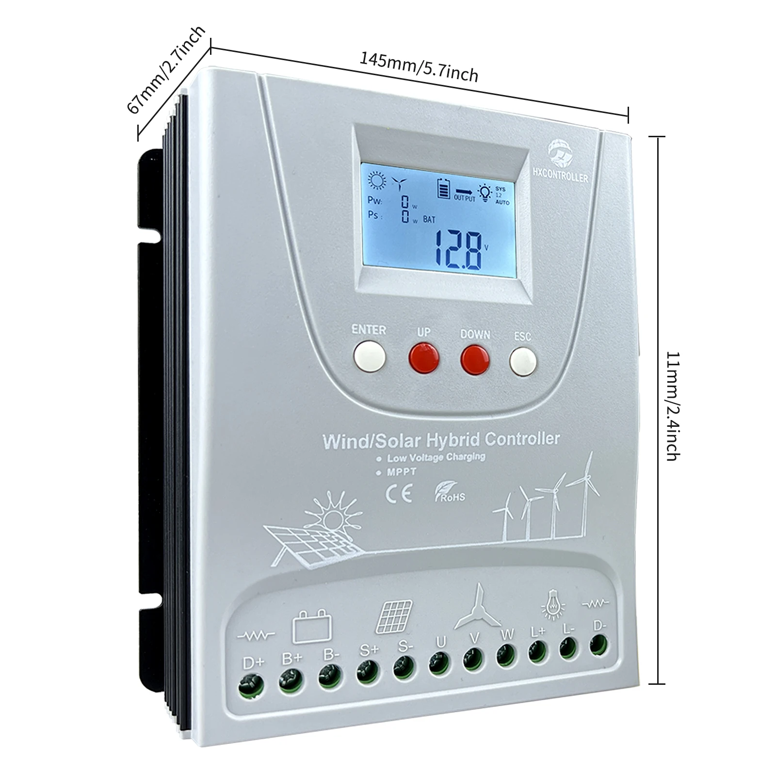 12V 24V 2000W MPPT Hybrid Wind Solar Charge Controller Low wind speed booster regulator For 1000W Wind Turbine 1000W Solar Panel
