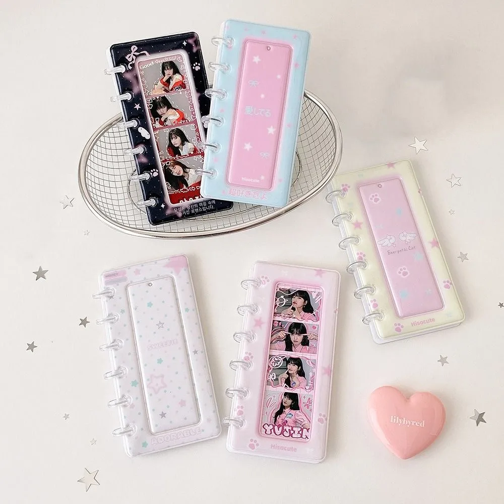 Photo Booth Frames Cartoon Photo Card Holder 4-Grid Refillable Photo Storage Album Loose-leaf INS Small Card Storage Book School