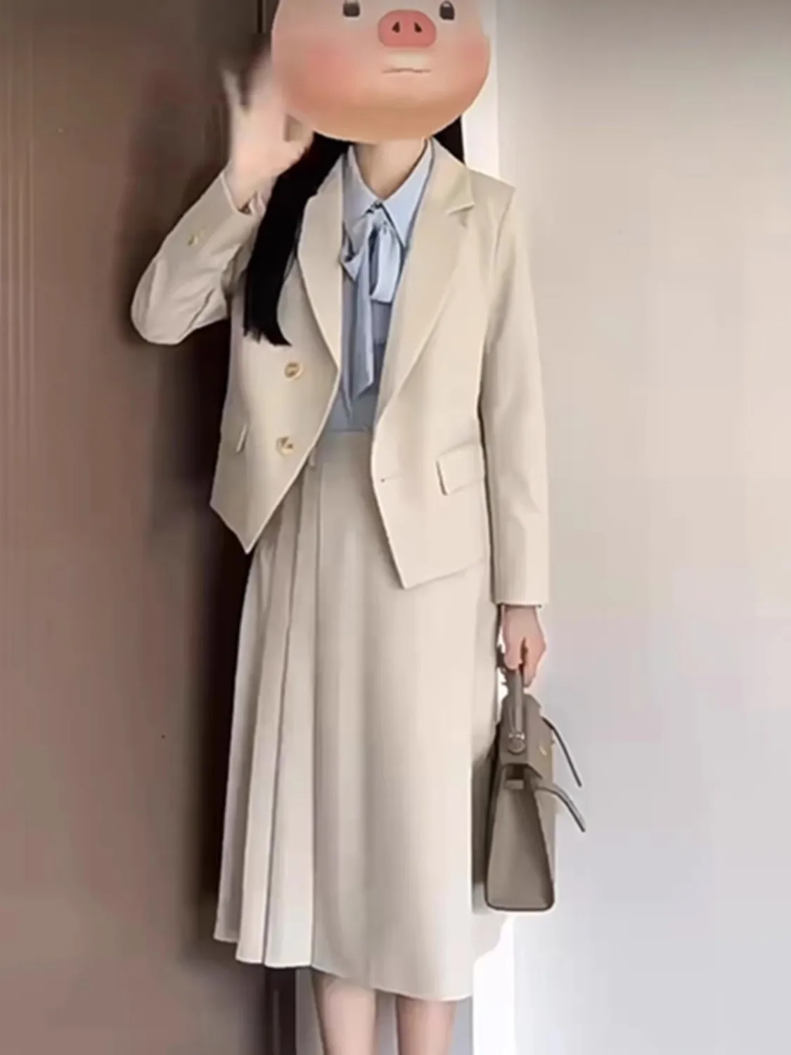 

Long Blazers Woman Chic Denim Blazer Notched Collar Vintage Patchwork Office Lady Elegant Casual Spring Autumn Outerwear