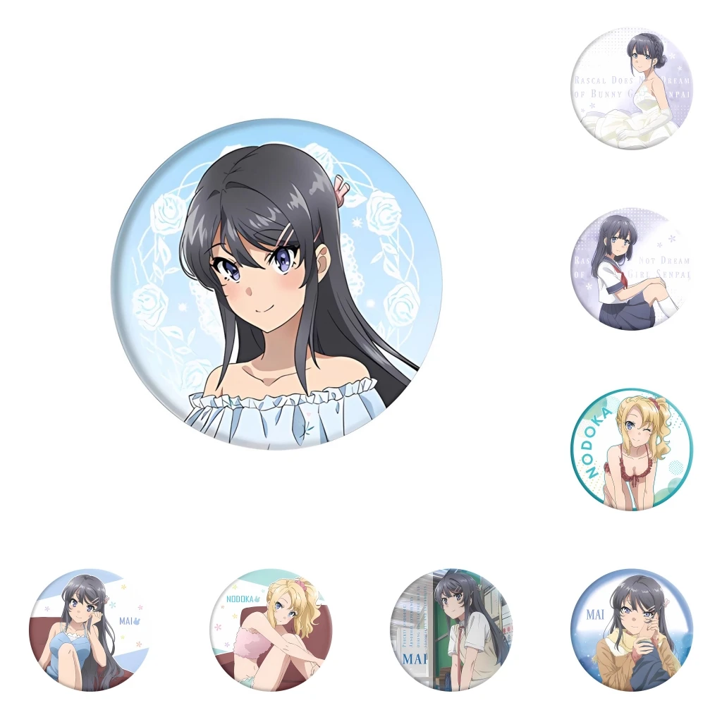 

58mm Anime Rascal Does Not Dream of a Dreaming Girl Sakurajima Mai Cosplay COSTUME Badge Pin SPTE Tinplate Brooch﻿ Prop Gilf