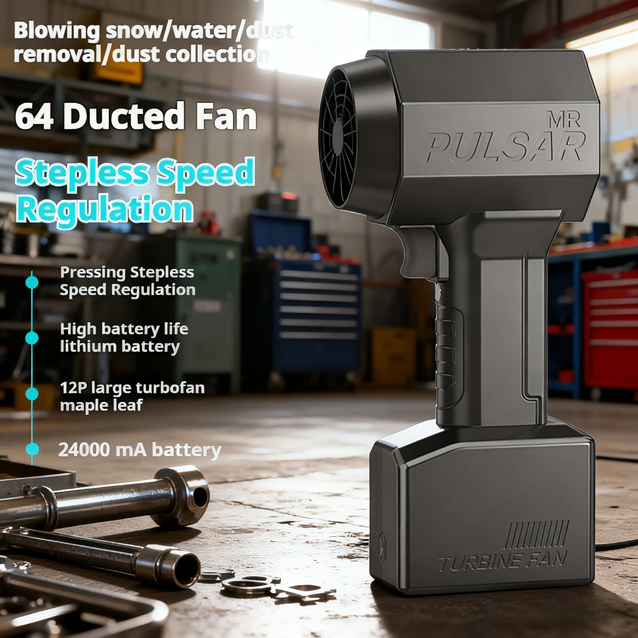 

High-performance booster fan operating at 40,000 revolutions per minute,Snow Dust Remover, Handheld Powerful Fan,extensive use.