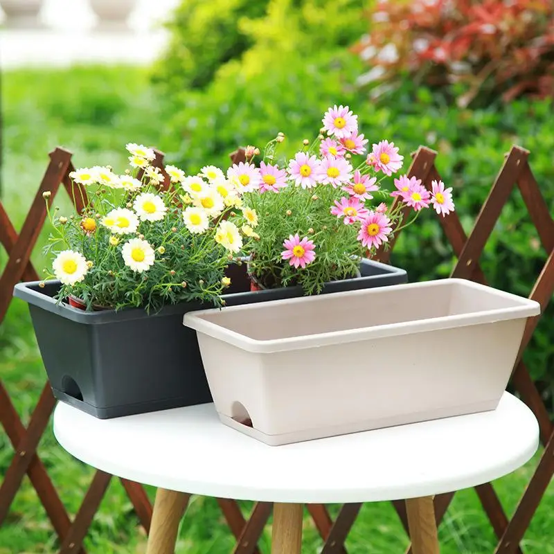 @-Self-Watering Flower Pot with Absorbent Rope,Household Indoor Vegetable Growing Pot,Drainage Design Base,Practical Plant Cutt