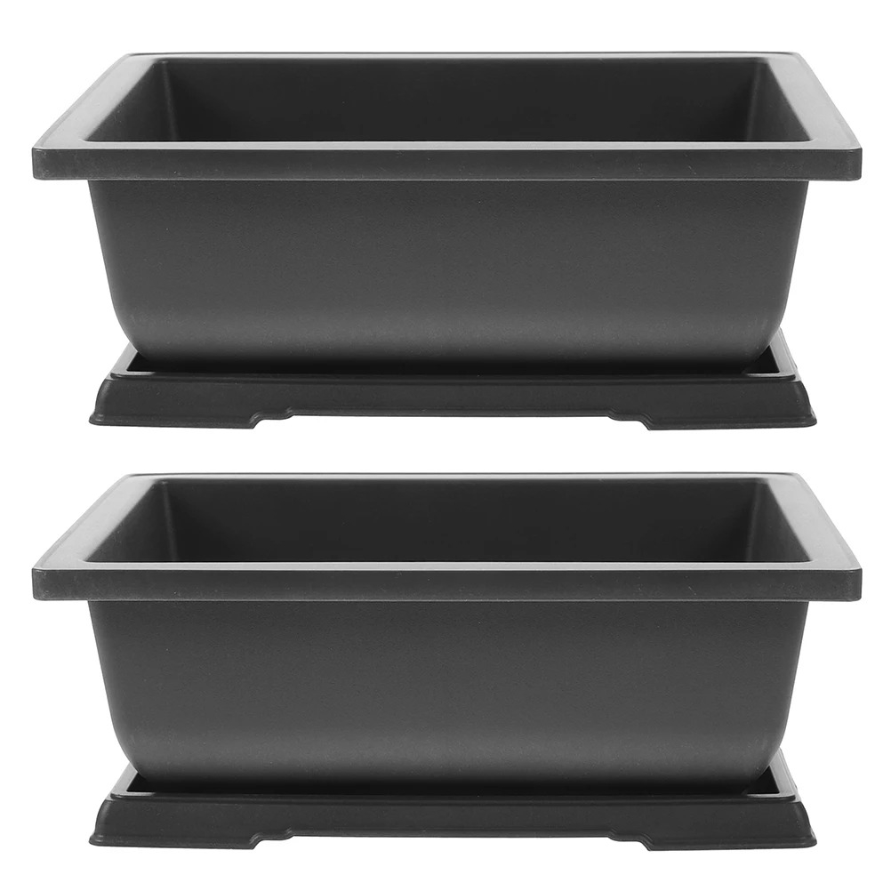 

Plastic Planters for Indoor Plants Small Succulent Bonsai Pot with Drainage Holes Lightweight Style for Home