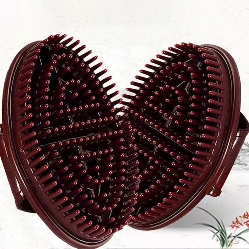 2Pcs Brown Massage Brushes For Body Meridian At Home Beauty Salon Massage Tools